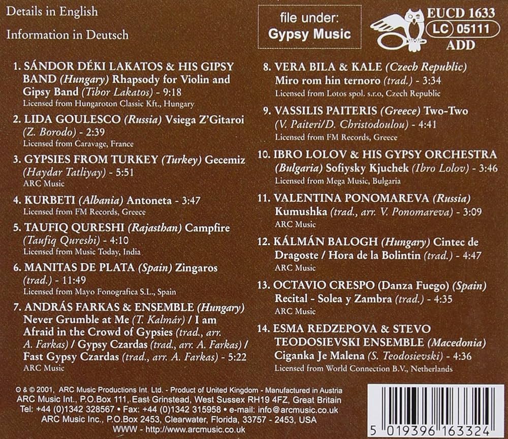 World of Gypsies Vol.2 ワールド・オブ・ジプシーズ World of Gypsies 2: Various Artists, Arc: Amazon.ca: Music
